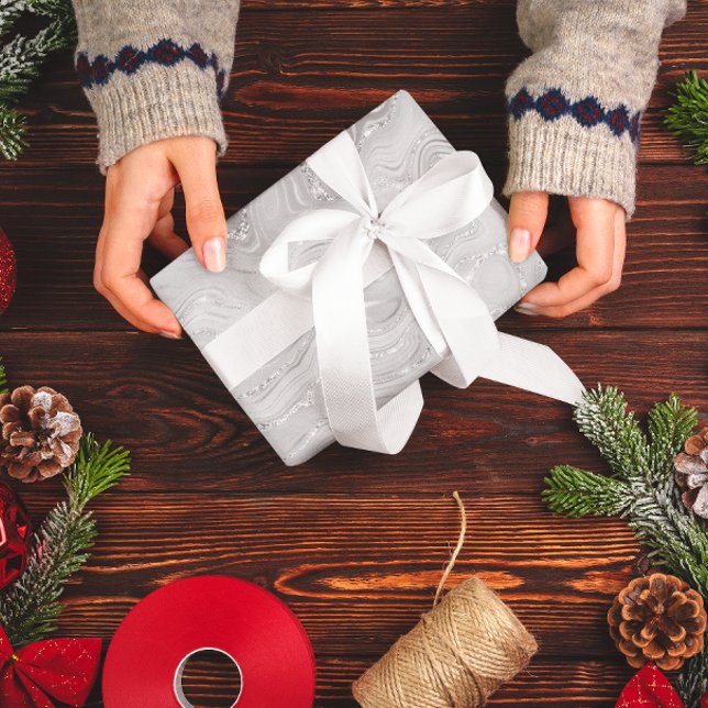 Luxus-Muster des weißen Glitzer Geschenkpapier (Von Creator hochgeladen)