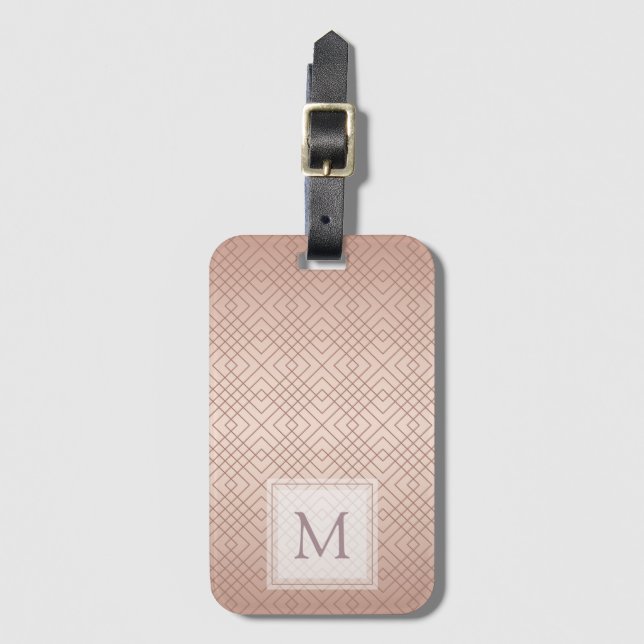 Luxus Muster Rose Gold Personalisiert Gepäckanhänger (Vorderseite Vertikal)