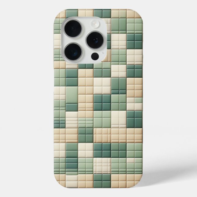 Luxus-Musterhülle - Salbeigrün & beide Karo Case-Mate iPhone Hülle (Rückseite)
