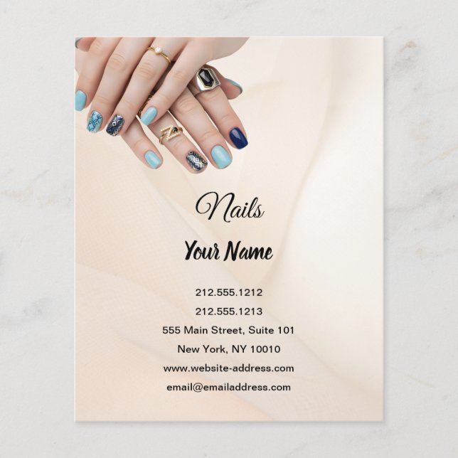 Luxus-Nagel-Tech-Flyer | Scannen Sie den QR-Code Flyer (Vorne)
