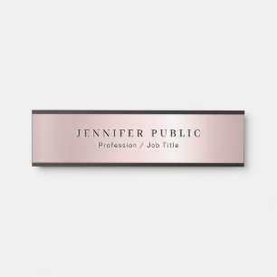 Luxus Name Nachname Vorlage Rose Gold Glamour Türschild