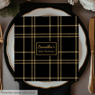 Luxus Napkins Black Gold Glitzer Cocktail Party Serviette