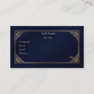 Luxus Navy Blau Art Deco Gold Geschäftskarte  Visitenkarte