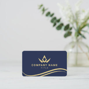 Luxus Navy Blau und Gold Königliche Visitenkarte