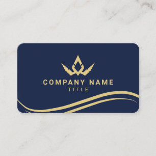 Luxus Navy Blau und Gold Königliche Visitenkarte