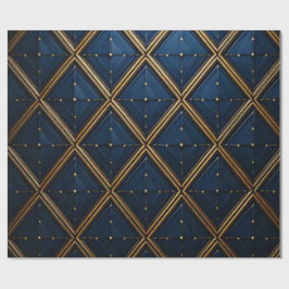 Luxus Navy Gold Geometrischer Diamant Wrap Geschenkpapier