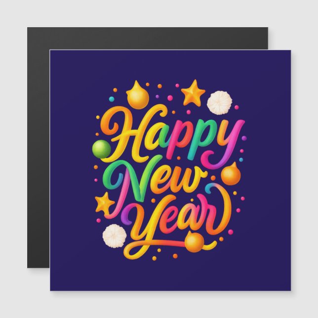 Luxus Neujahr Magnetkarte (Vorne/Hinten)