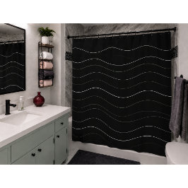 Luxus-Nordic-Spa-Duschvorhang Moderne Schwarze Wel Duschvorhang