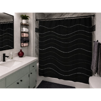 Luxus-Nordic-Spa-Duschvorhang Moderne Schwarze Wel Duschvorhang