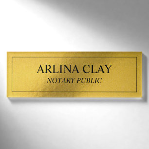 Luxus-Notar Namensschild Goldfolie Namenschild