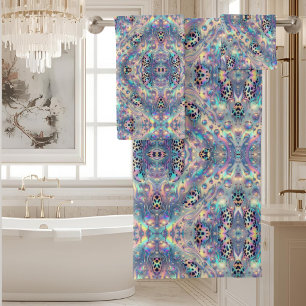 Luxus-Opal-Diamant   Schneeleoparden-Druck Handtuc Badhandtuch Set