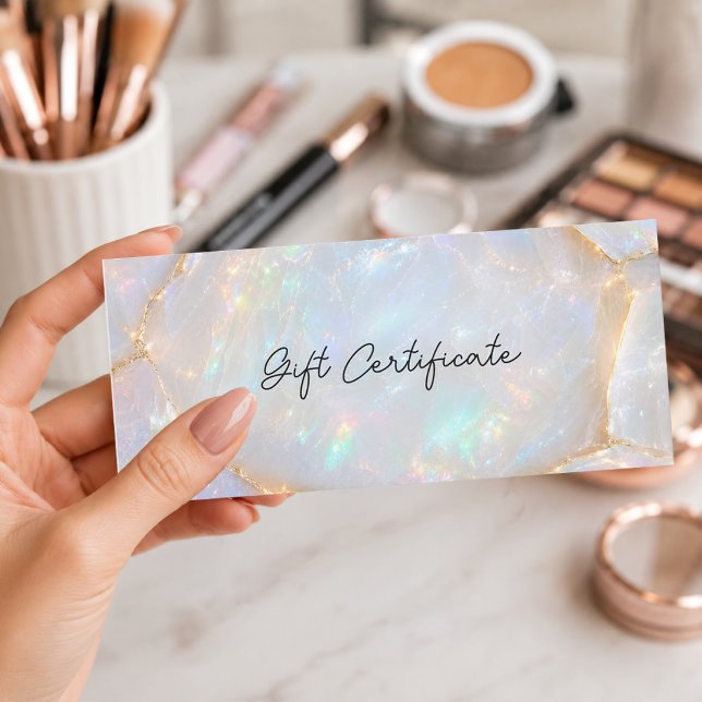 Luxus-Opal-Holografie-QR-Code-Geschenkgutschein (Luxury Opal Holographic QR Code Gift Certificate)