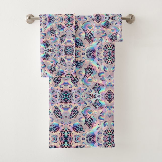 Luxus-Opal-Leoparden-Druck-Muster Badhandtuch Set (Insitu)