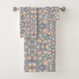 Luxus-Opal-Leoparden-Druck-Muster Badhandtuch Set