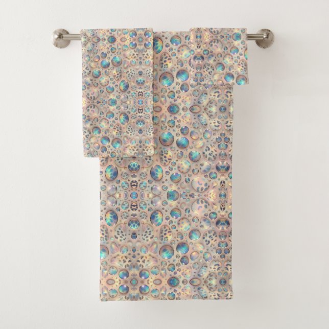 Luxus-Opal-Leoparden-Druckmuster Badhandtuch Set (Insitu)