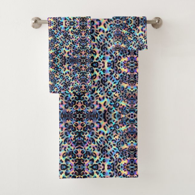 Luxus-Opal-Leoparden-Druckmuster Badhandtuch Set (Insitu)