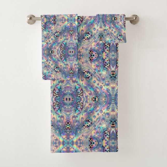 Luxus-Opal-Leoparden-Druckmuster Badhandtuch Set (Insitu)
