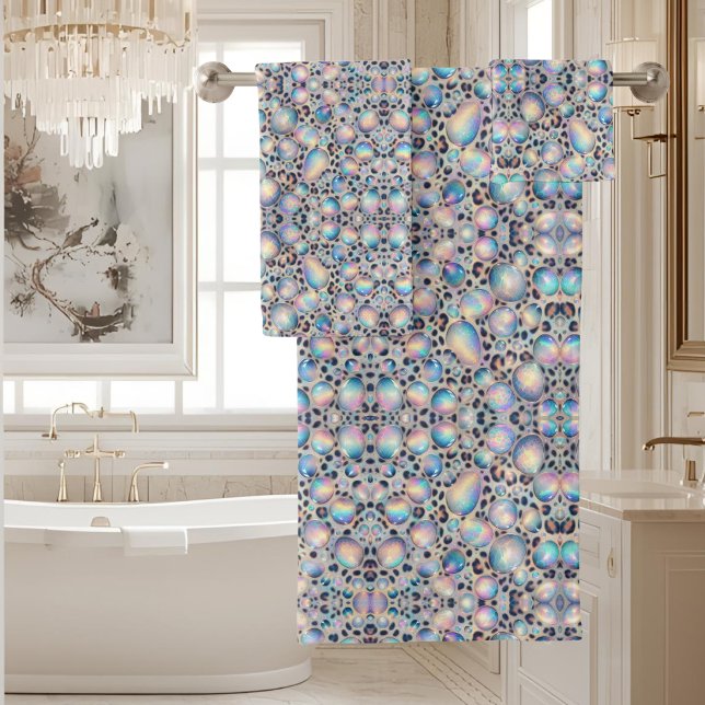 Luxus-Opal-Leoparden-Druckmuster Badhandtuch Set (Von Creator hochgeladen)
