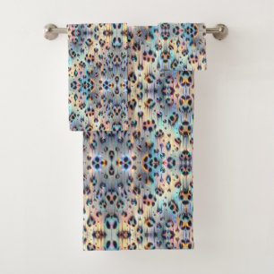 Luxus-Opal-Leoparden-Druckmuster Badhandtuch Set
