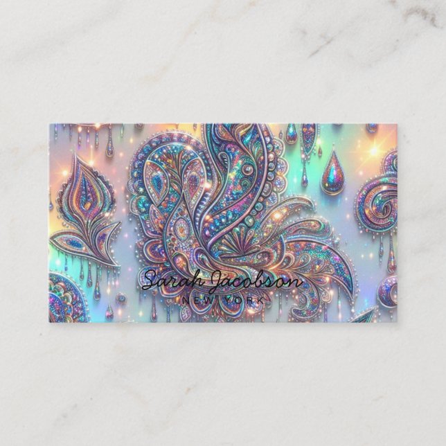 Luxus-Opal-Paisley-Diamant  Visitenkarte (Vorderseite)