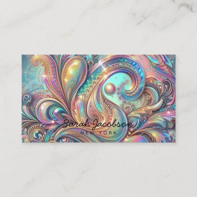 Luxus-Opal-Paisley-Diamant  Visitenkarte (Vorderseite)