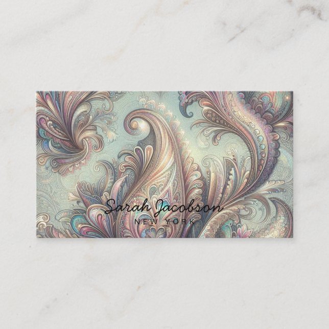 Luxus-Opal-Paisley Visitenkarte (Vorderseite)