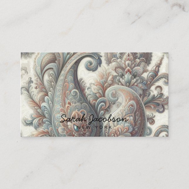 Luxus-Opal-Paisley Visitenkarte (Vorderseite)