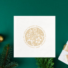 Luxus Opulent Gold und Weiß Art Deco Blumen Servietten Mit Folie