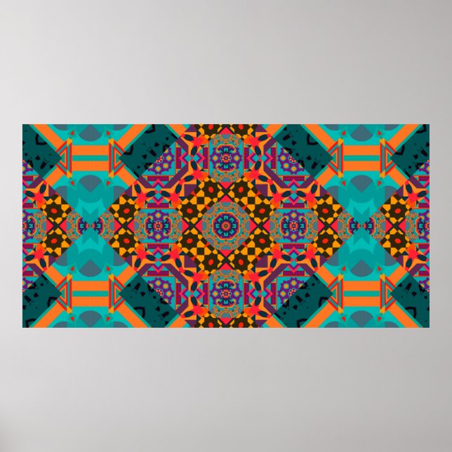Luxus oramen arabesque nahtloses Muster Poster (Vorne)