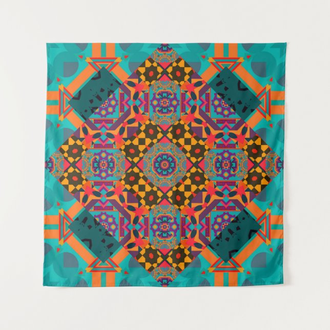 Luxus oramen arabesque nahtloses Muster Wandteppich (Vorderseite)