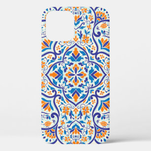 Luxus Orange Blue Ornament Muster Case-Mate iPhone Hülle