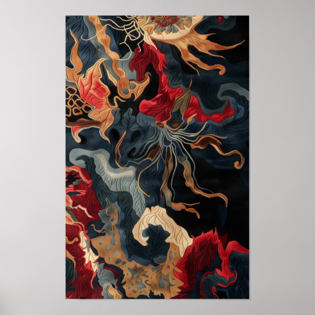 Luxus Oriental Rug Design Poster - Intricate Patt (Vorne)