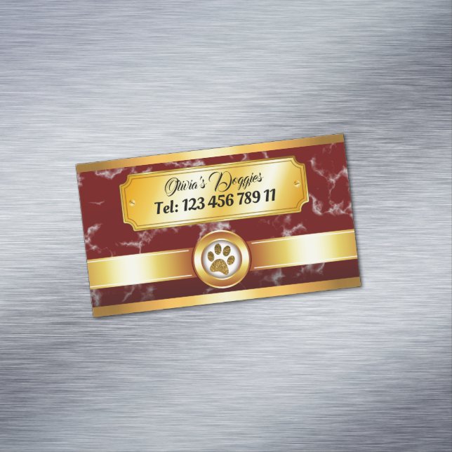 Luxus Pad Print Dog Walker Pet Sitter Magnetische Visitenkarte (Beispiel)