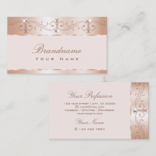 Luxus Pastel Rose Gold Verziert Sparkle Diamanten Visitenkarte