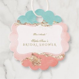 Luxus Pastel Watercolor Gold Foil Brautparty Geschenkanhänger