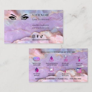 Luxus-Pastell-Marmor-Wimpernstylist-Nachbehandlung Visitenkarte