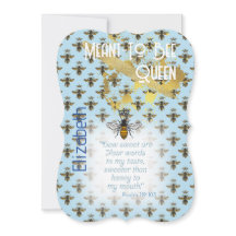 Luxus-Pastellblaue-Bienen-Gitter-Königin-Gold