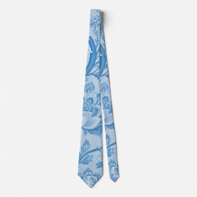 Luxus Persisch Blass Pfau Blau Muster  Krawatte (Vorderseite)