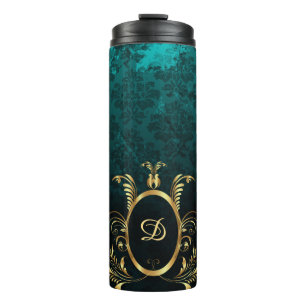Luxus Personalisiert Damask Goldrahmen Thermosbecher