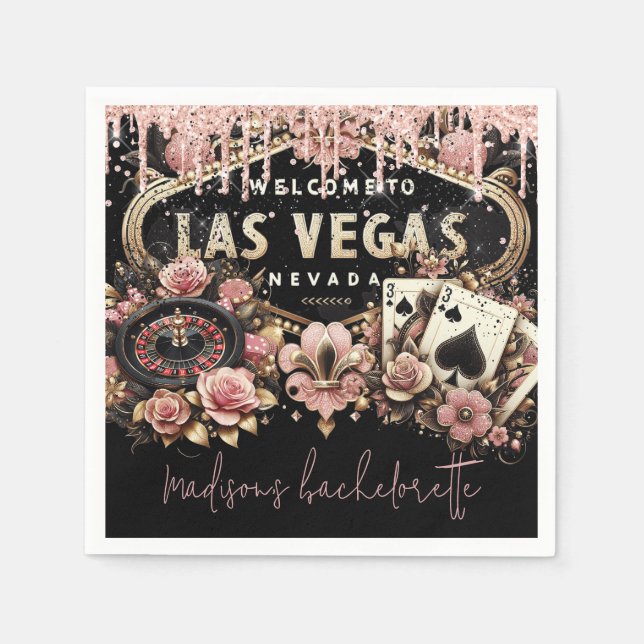 Luxus Personalisiert Las Vegas Bachelorette Serviette (Vorderseite)