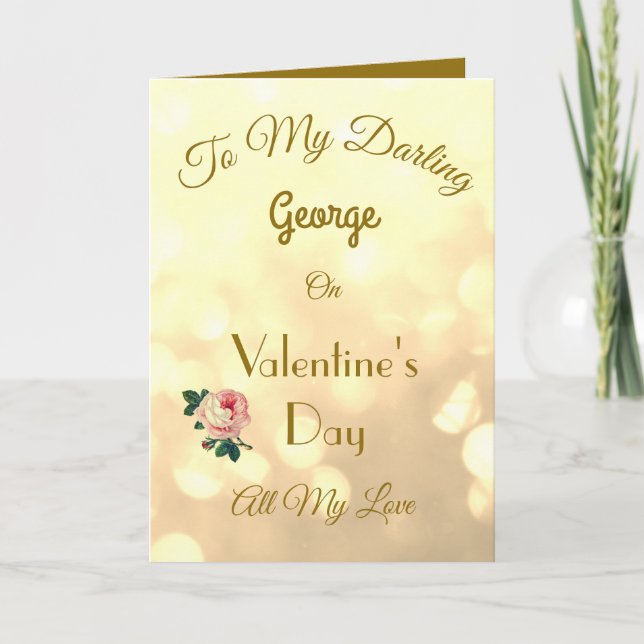 Luxus personalisiert Valentinstag Karte (Vorderseite)