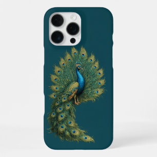 Luxus-Pfau-Kunst-Etasche für iPhone 16 Pro Max Hülle