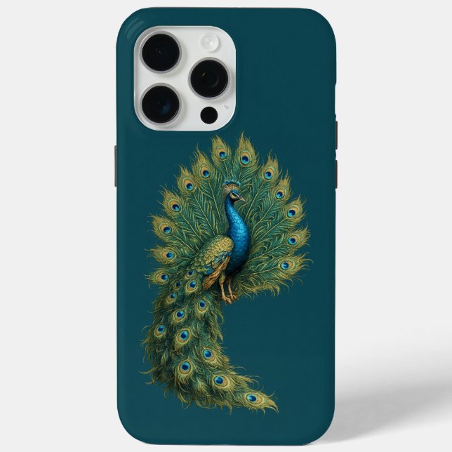 Luxus-Pfau-Kunstetui für iPhone 15 Pro Max Case-Mate iPhone Hülle (Rückseite)