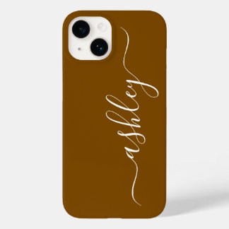 Luxus Phone-Case in Goldbraun mit individuellem Na Case-Mate iPhone 14 Hülle
