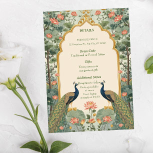 Luxus Pichwai indische Hochzeitseinschlusskarte Begleitkarte