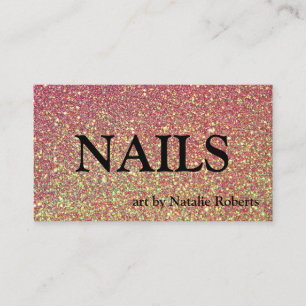 Luxus Pink Gold Glittery Nail Polnisch Visitenkarte