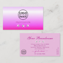 Luxus pink Ombre Sparkling Diamonds Add Logo Luxe Visitenkarte