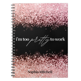 Luxus-Pink-Personalisiertes Notizbuch Roségold Gli Notizblock