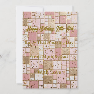 Luxus-Pink-und-Gold-Geburtstagskarte für Mädchen
