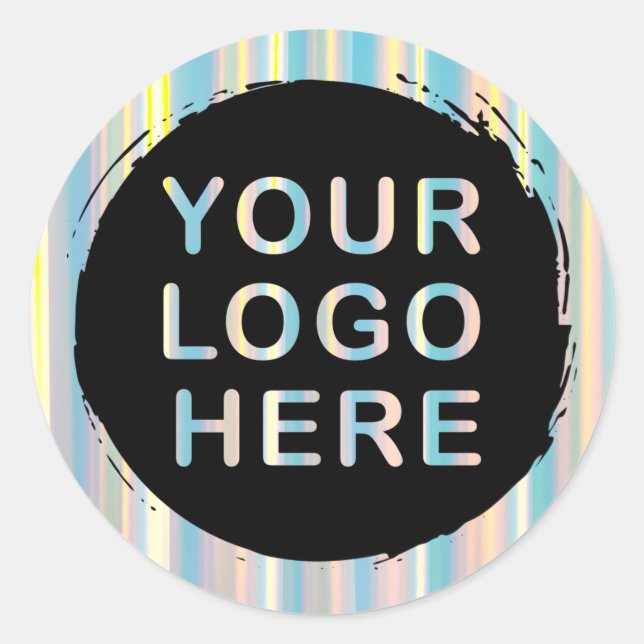 Luxus-Podium mit holografischem Logo Runder Aufkleber (Vorderseite)